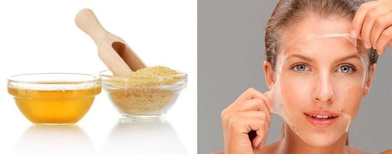 Mascarilla de gelatina para las arrugas.